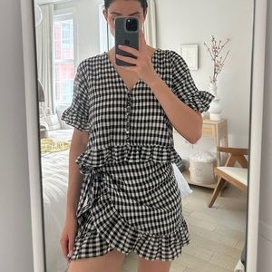 Sabo skirt Gingham black skirt/dress